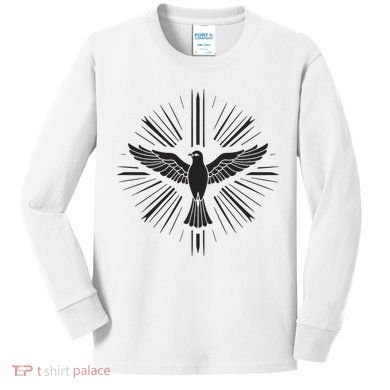 Holy Spirit Dove Praise Jesus Pentecost Kids Long Sleeve Shirt