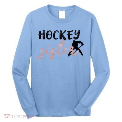 Hockey Sister Design Player Silhouette Gift Long Sleeve Shirt