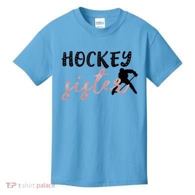 Hockey Sister Design Player Silhouette Gift Kids T-Shirt