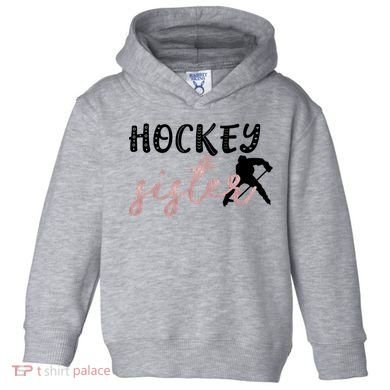 Hockey Sister Design Player Silhouette Gift Toddler Hoodie