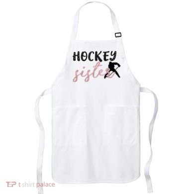Hockey Sister Design Player Silhouette Gift Apron