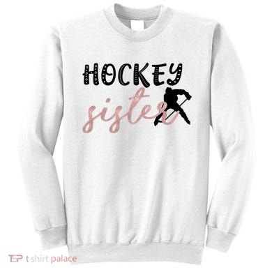 Hockey Sister Design Player Silhouette Gift Sweatshirt
