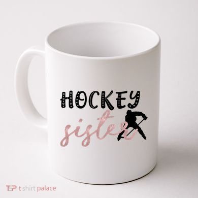 Hockey Sister Design Player Silhouette Gift Coffee Mug