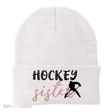 Hockey Sister Design Player Silhouette Gift Beanie