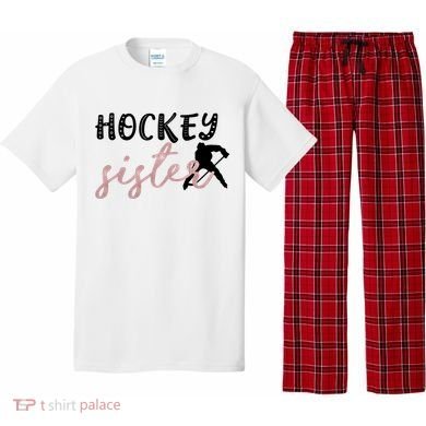 Hockey Sister Design Player Silhouette Gift Pajama Set