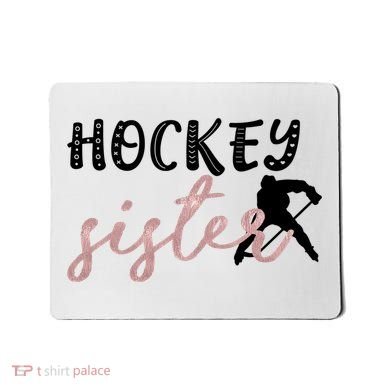 Hockey Sister Design Player Silhouette Gift Mousepad