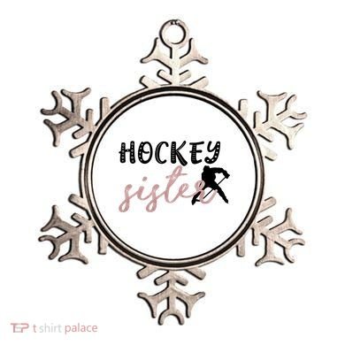 Hockey Sister Design Player Silhouette Gift Ornament