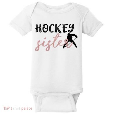 Hockey Sister Design Player Silhouette Gift Baby Bodysuit