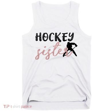 Hockey Sister Design Player Silhouette Gift Tank Top