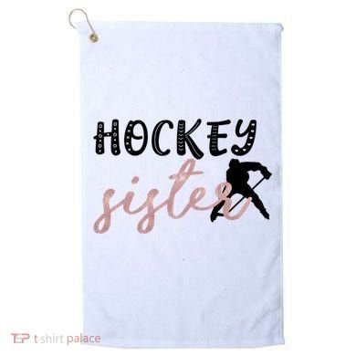 Hockey Sister Design Player Silhouette Gift Golf Towel
