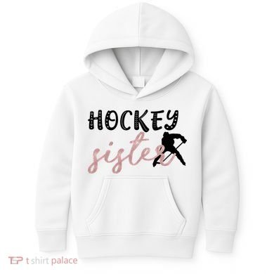 Hockey Sister Design Player Silhouette Gift Kids Hoodie