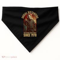 Halloween Social Distancing And Wearing A Mask Since 1978 USA-Made Doggie Bandana thumb 0