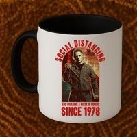 Halloween Social Distancing And Wearing A Mask Since 1978 Coffee Mug thumb 2