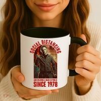 Halloween Social Distancing And Wearing A Mask Since 1978 Coffee Mug thumb 3