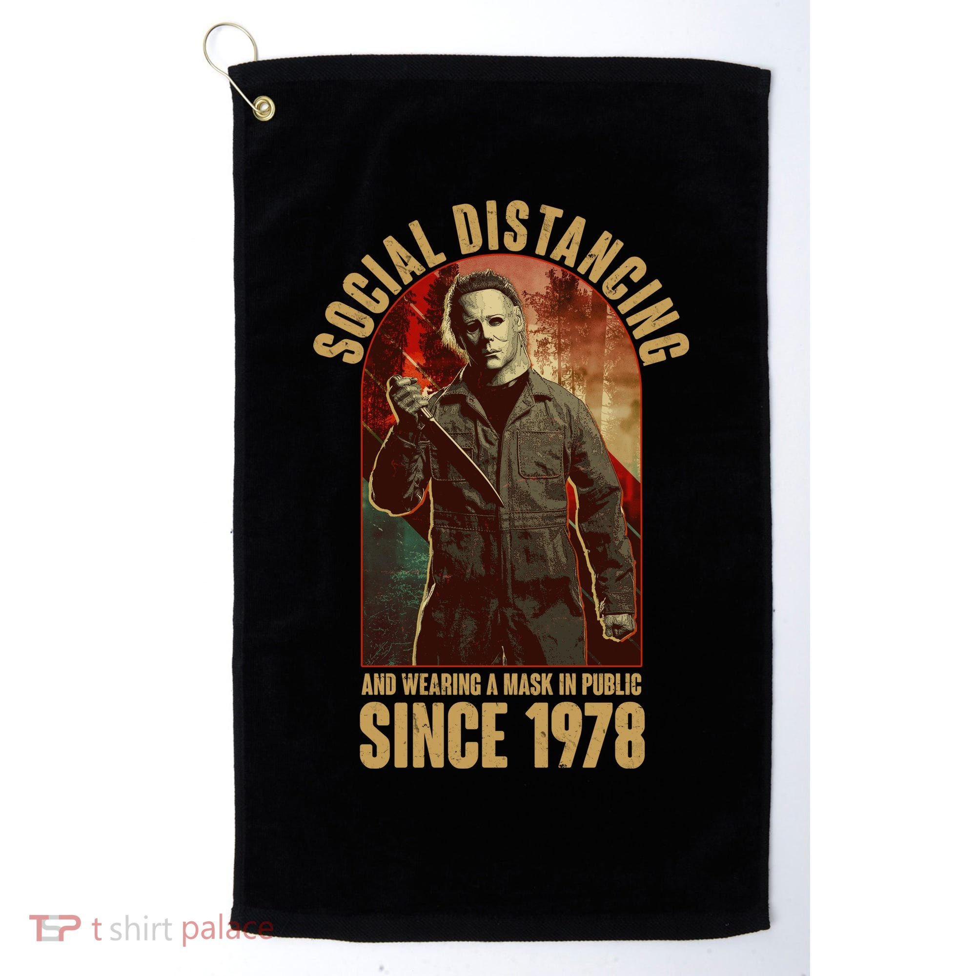 Halloween Social Distancing And Wearing A Mask Since 1978 Golf Towel