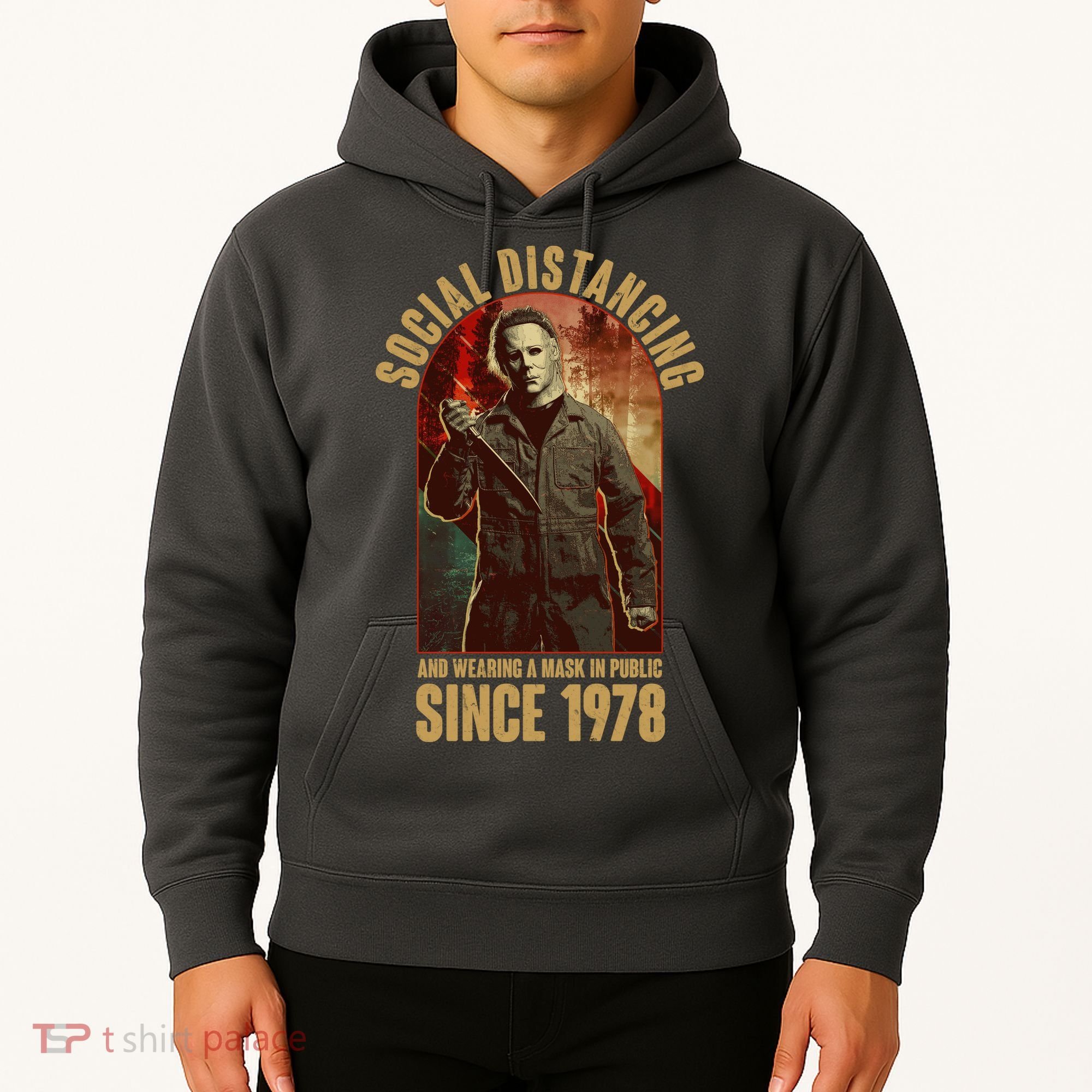 Halloween Social Distancing And Wearing A Mask Since 1978 Hoodie