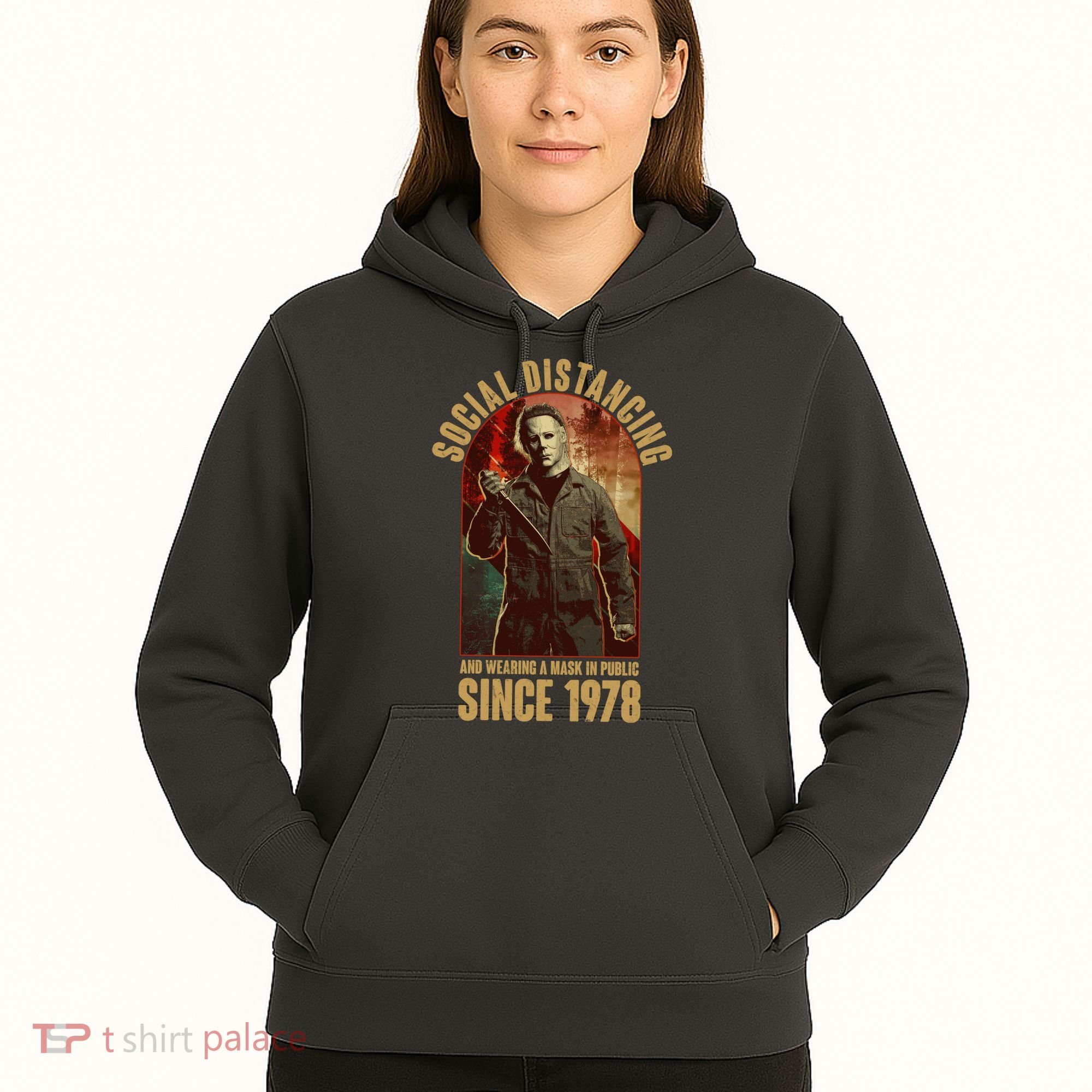 Halloween Social Distancing And Wearing A Mask Since 1978 Hoodie
