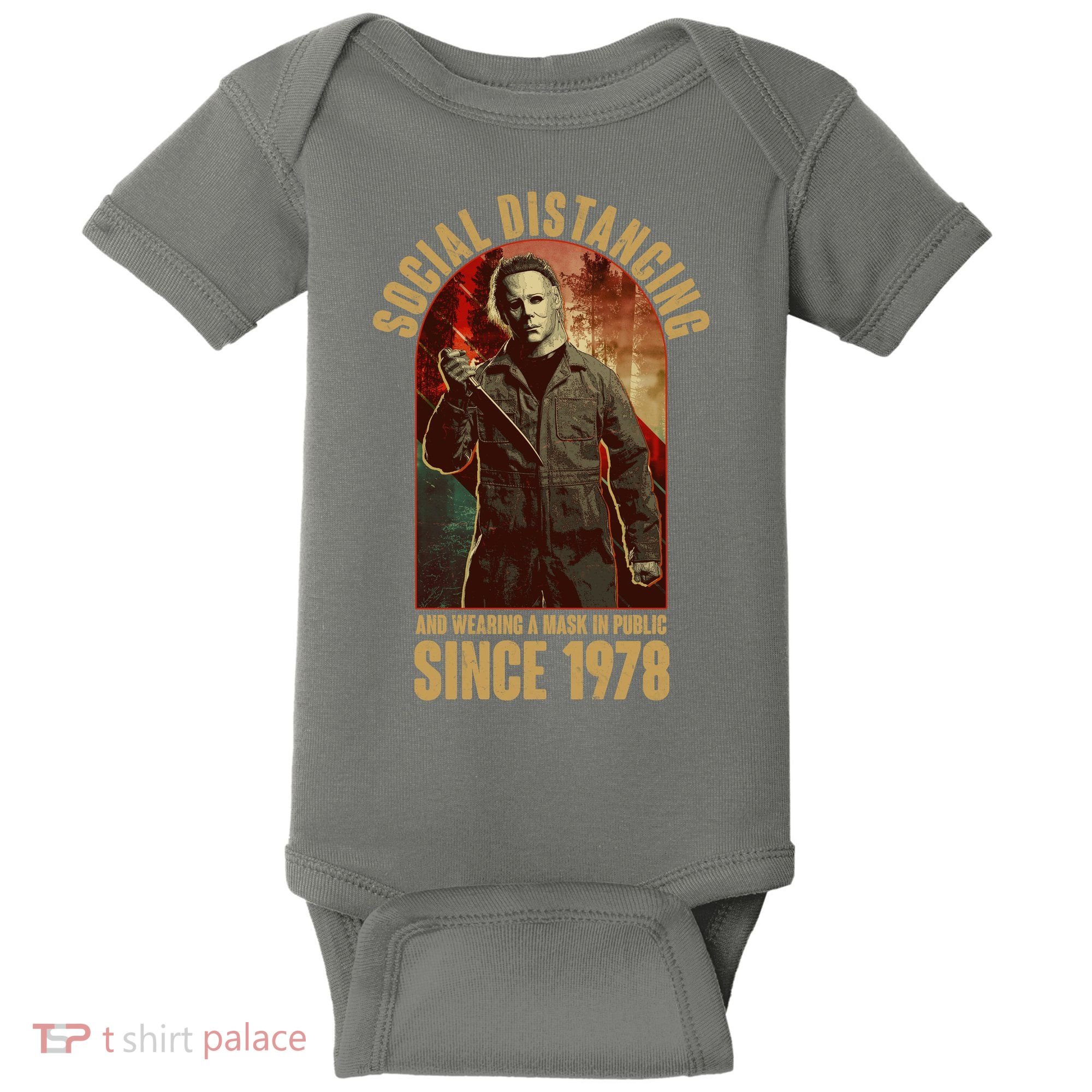 Halloween Social Distancing And Wearing A Mask Since 1978 Baby Bodysuit