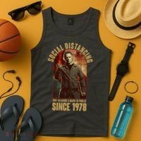 Halloween Social Distancing And Wearing A Mask Since 1978 Tank Top thumb 4