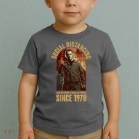 Halloween Social Distancing And Wearing A Mask Since 1978 Toddler T-Shirt thumb 2