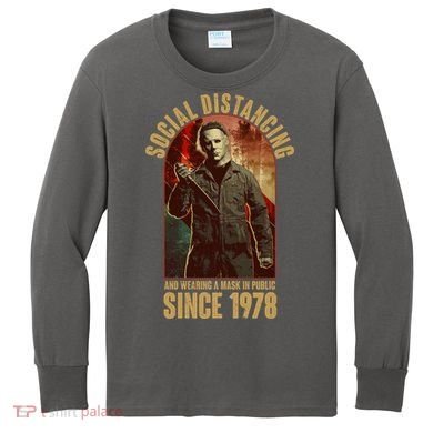 Halloween Social Distancing And Wearing A Mask Since 1978 Kids Long Sleeve Shirt