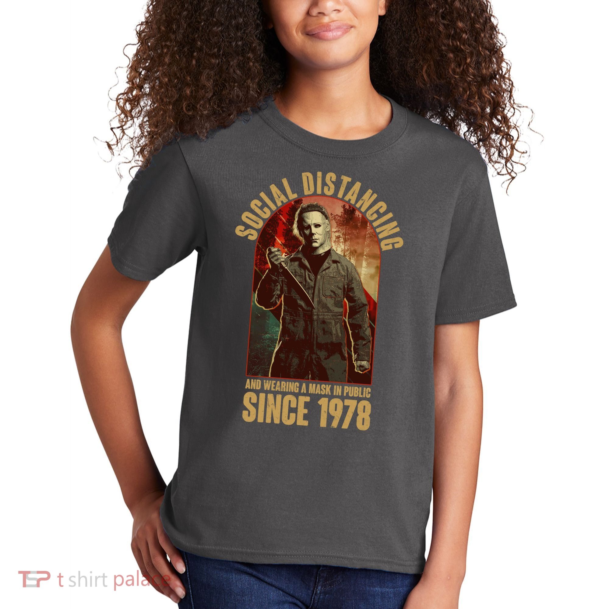 Halloween Social Distancing And Wearing A Mask Since 1978 Kids T-Shirt