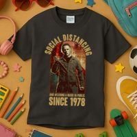 Halloween Social Distancing And Wearing A Mask Since 1978 Kids T-Shirt thumb 3