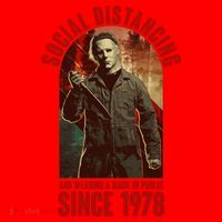 Halloween Social Distancing And Wearing A Mask Since 1978 Santa Hat thumb 1