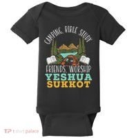 Happy Sukkot Day Lulav Palm Tree Israelite Jewish Baby Bodysuit thumb 0