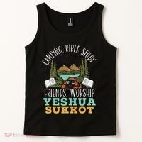 Happy Sukkot Day Lulav Palm Tree Israelite Jewish Tank Top thumb 2