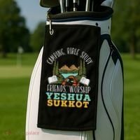 Happy Sukkot Day Lulav Palm Tree Israelite Jewish Golf Towel thumb 2