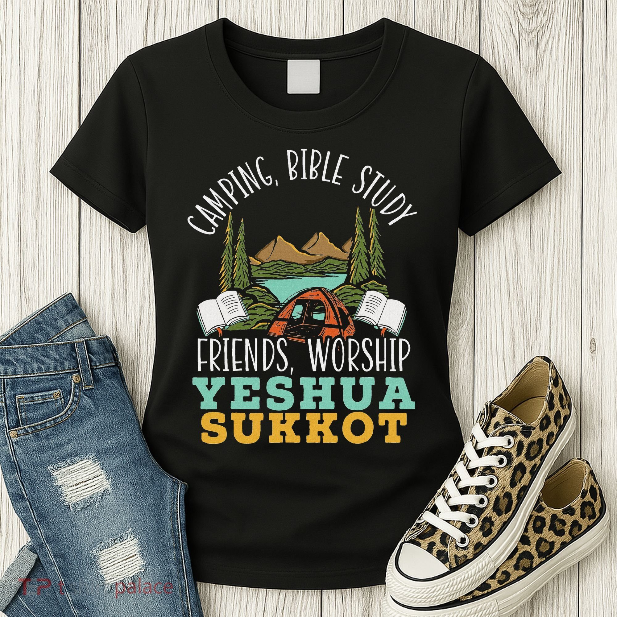 Happy Sukkot Day Lulav Palm Tree Israelite Jewish Women's T-Shirt