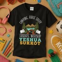 Happy Sukkot Day Lulav Palm Tree Israelite Jewish Kids T-Shirt thumb 3