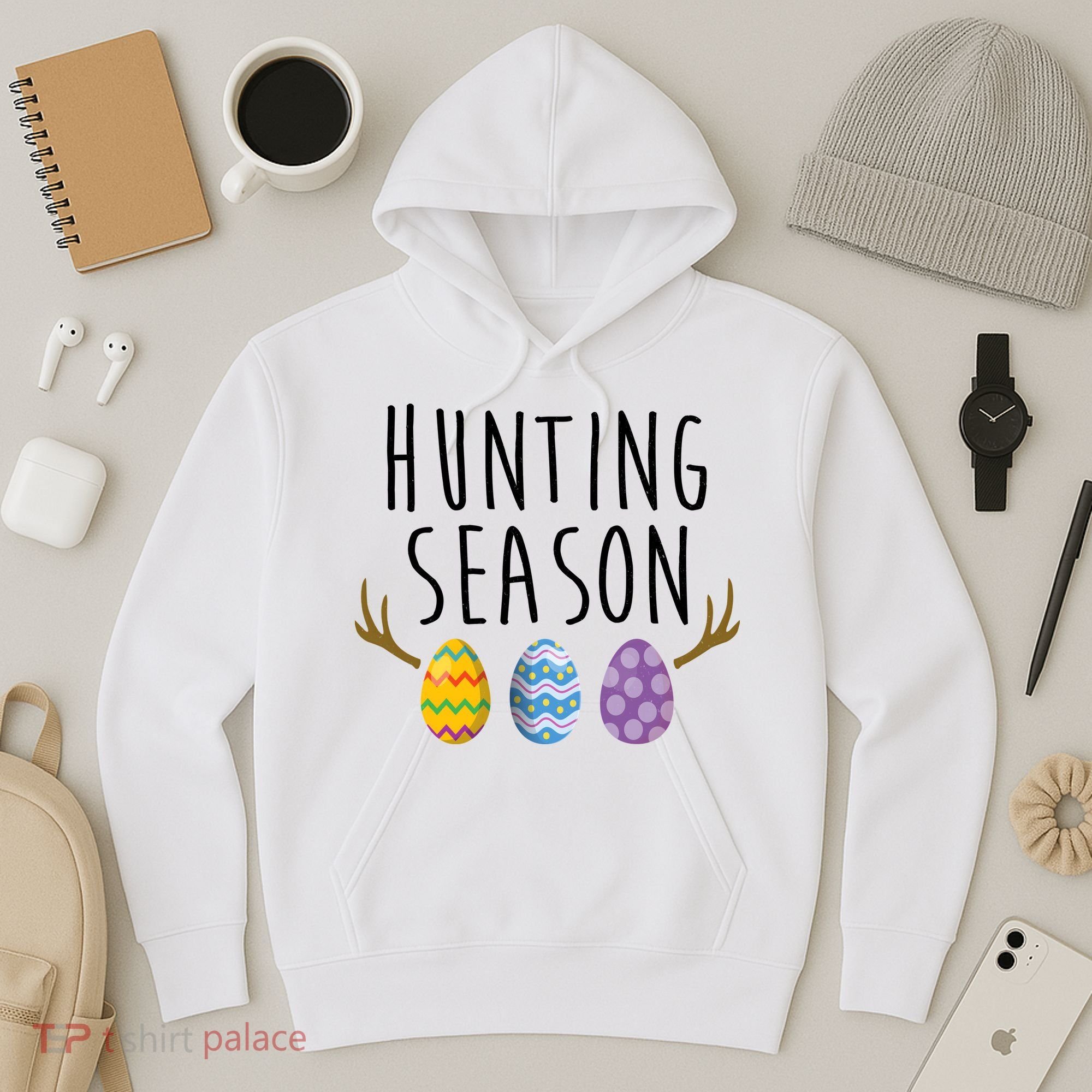 Hunting Season Deer Easter Eggs Hoodie