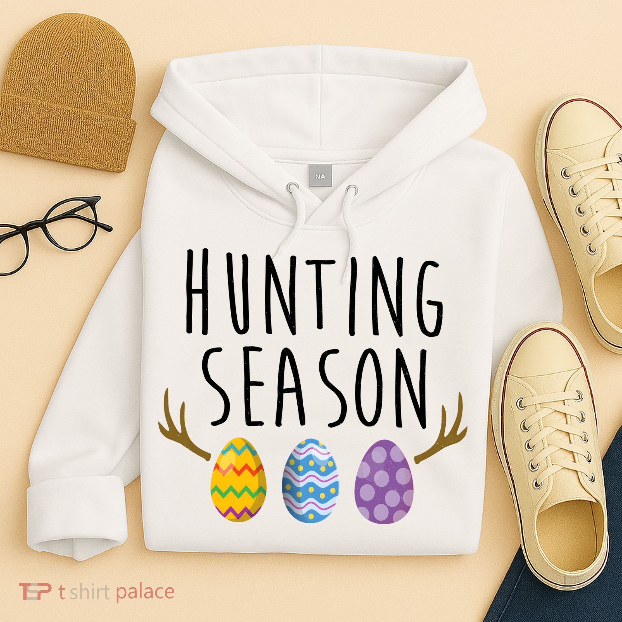 Hunting Season Deer Easter Eggs Hoodie