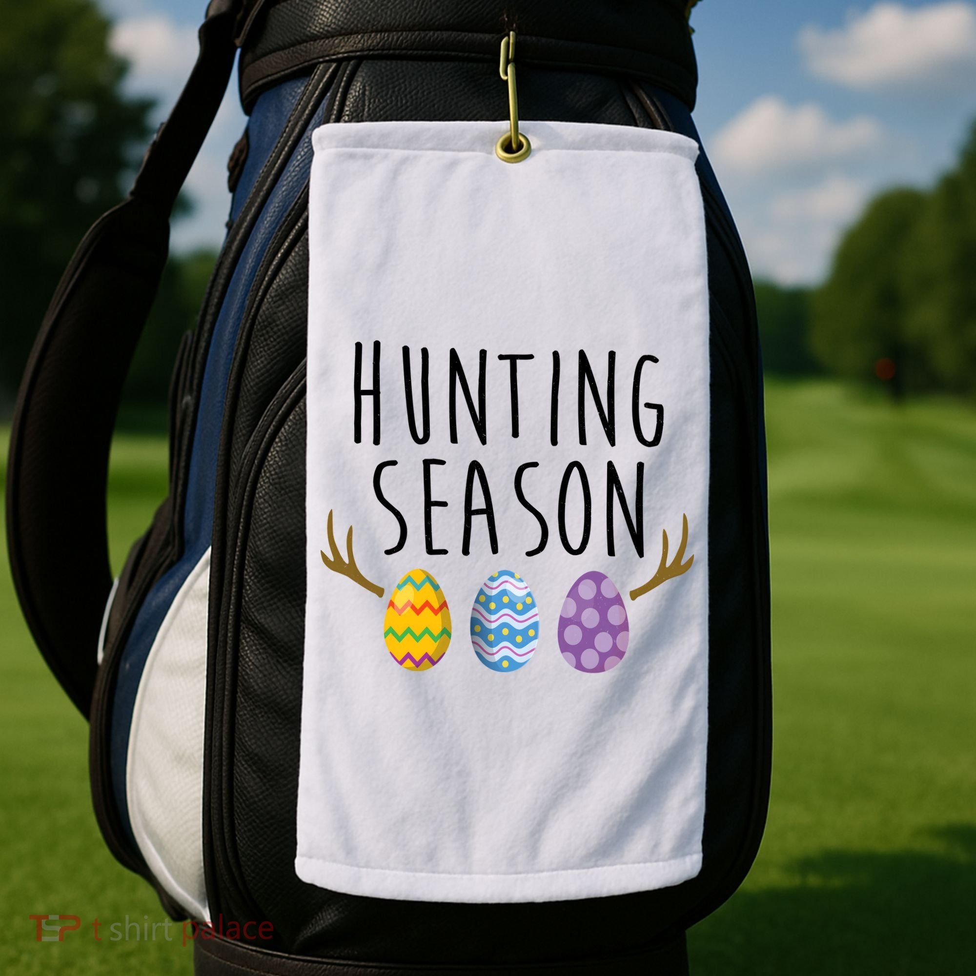 Hunting Season Deer Easter Eggs Golf Towel