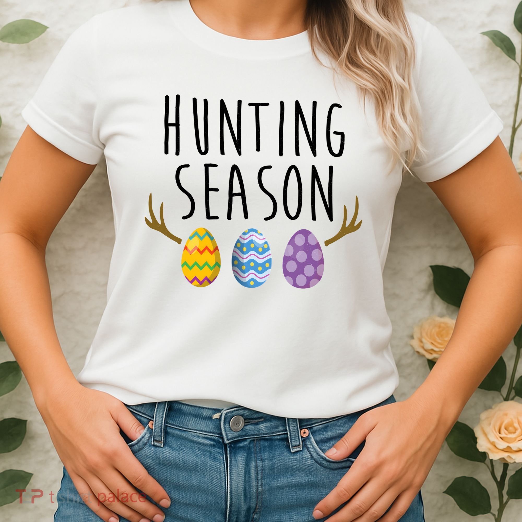 Hunting Season Deer Easter Eggs Women's T-Shirt