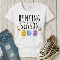 Hunting Season Deer Easter Eggs Women's T-Shirt thumb 3