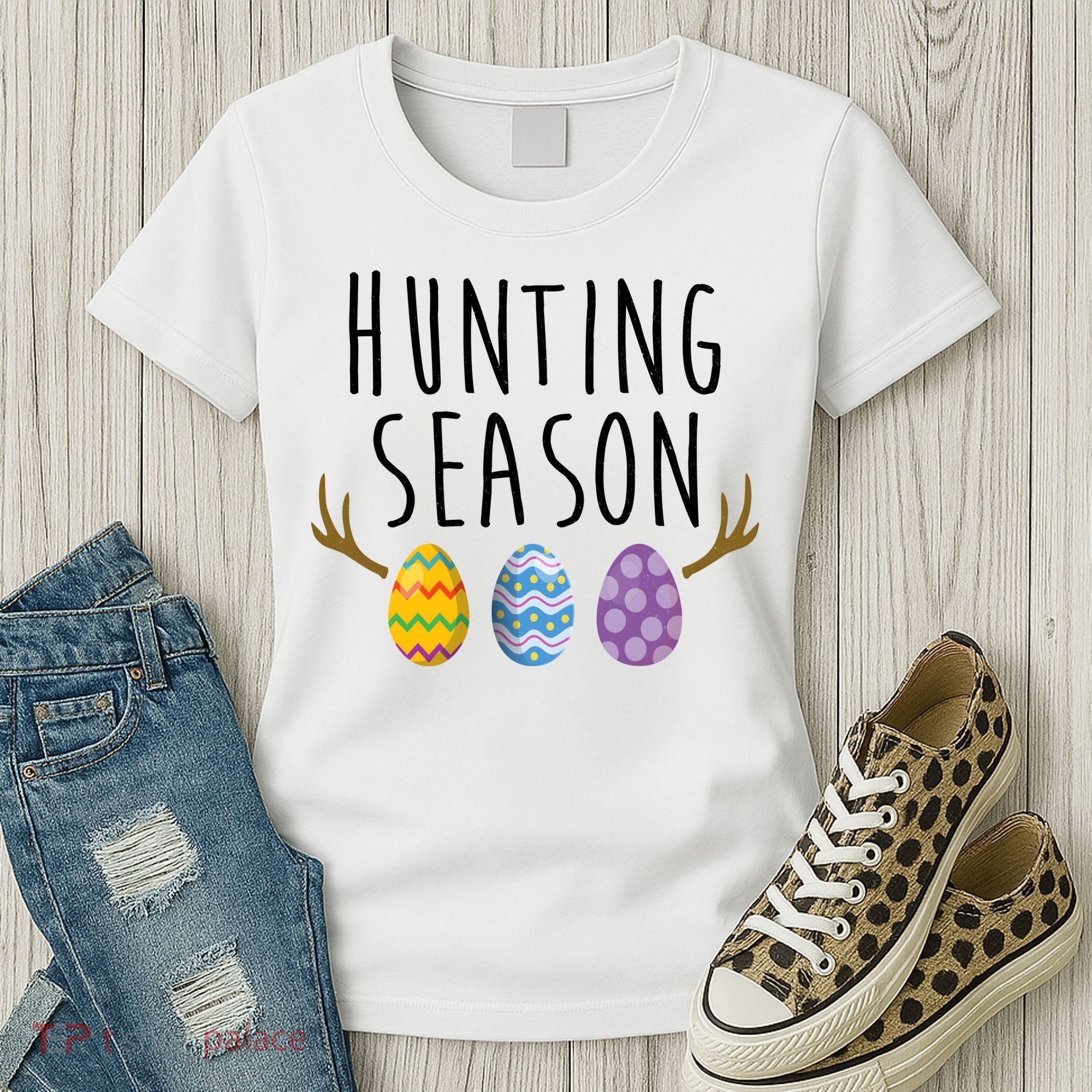 Hunting Season Deer Easter Eggs Women's T-Shirt