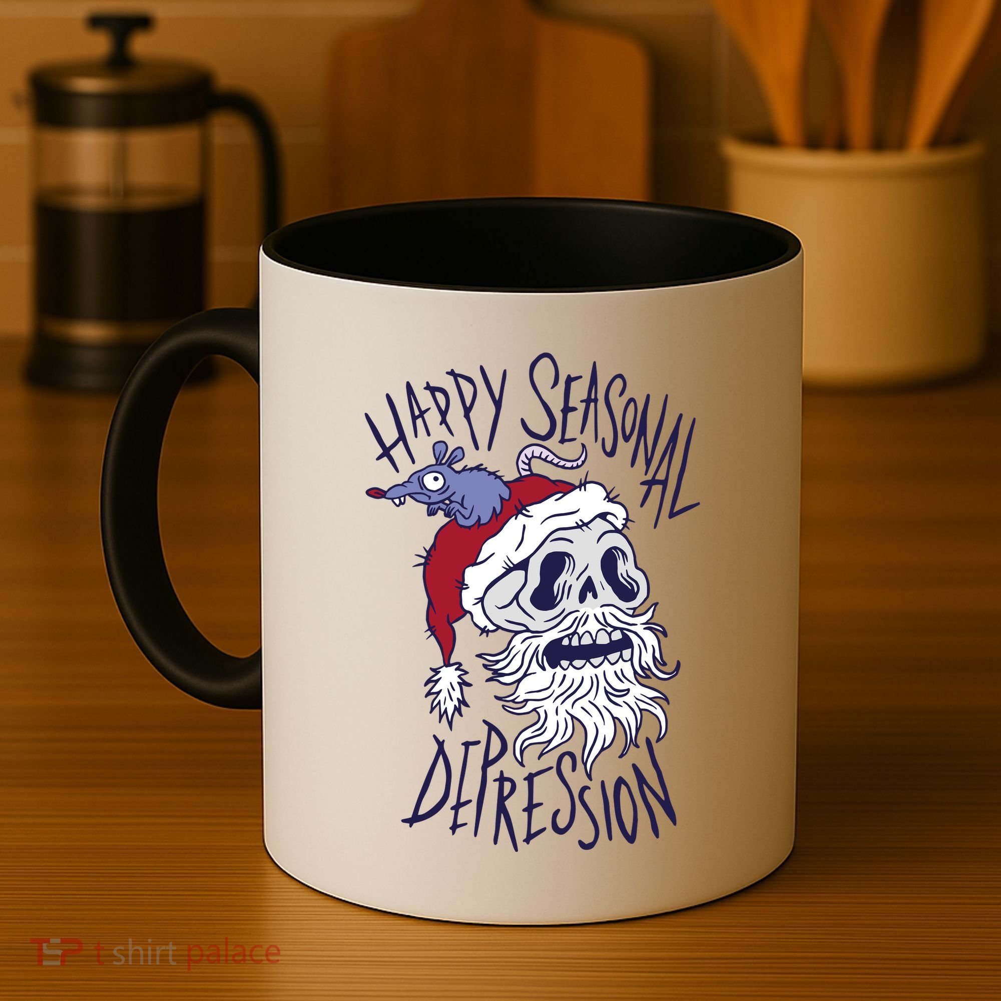 Happy Seasonal Depression Santa Coffee Mug