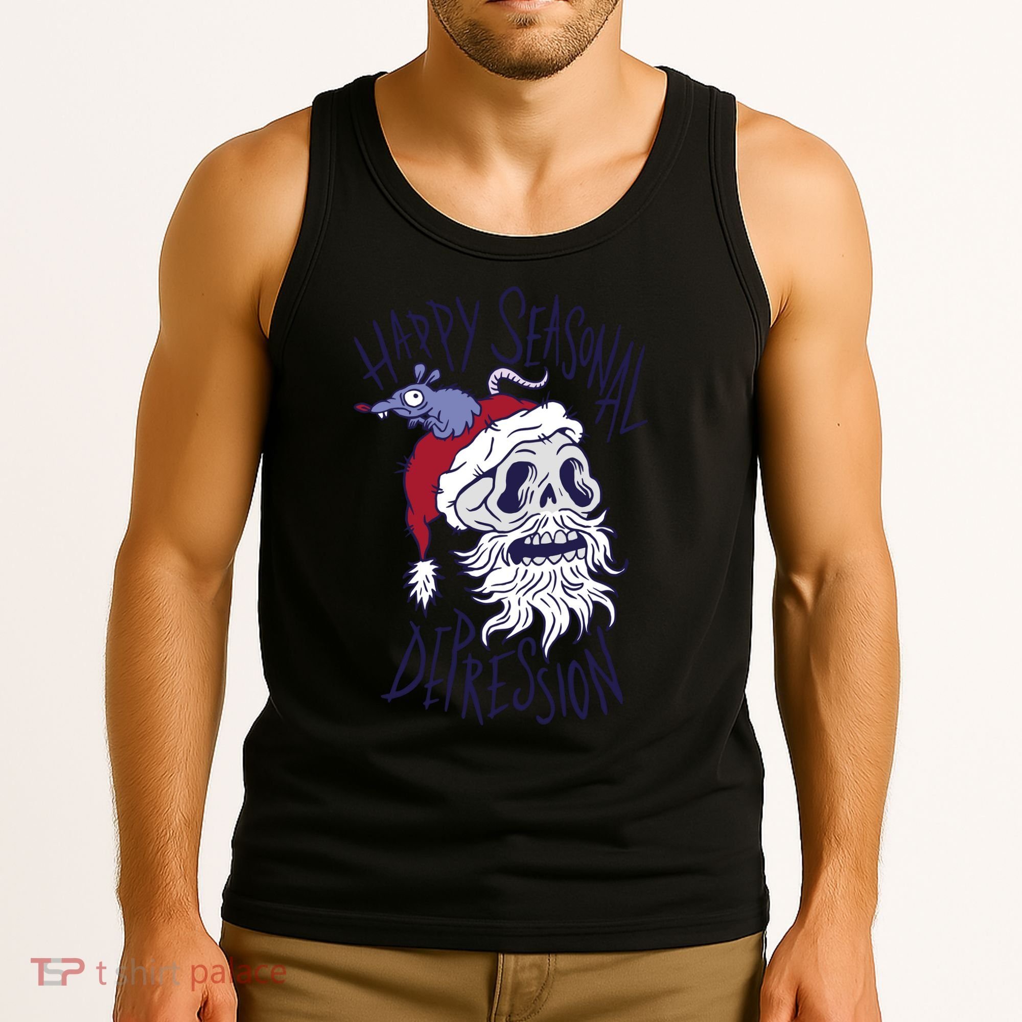 Happy Seasonal Depression Santa Tank Top