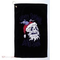 Happy Seasonal Depression Santa Golf Towel thumb 0