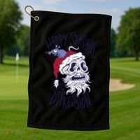 Happy Seasonal Depression Santa Golf Towel thumb 1