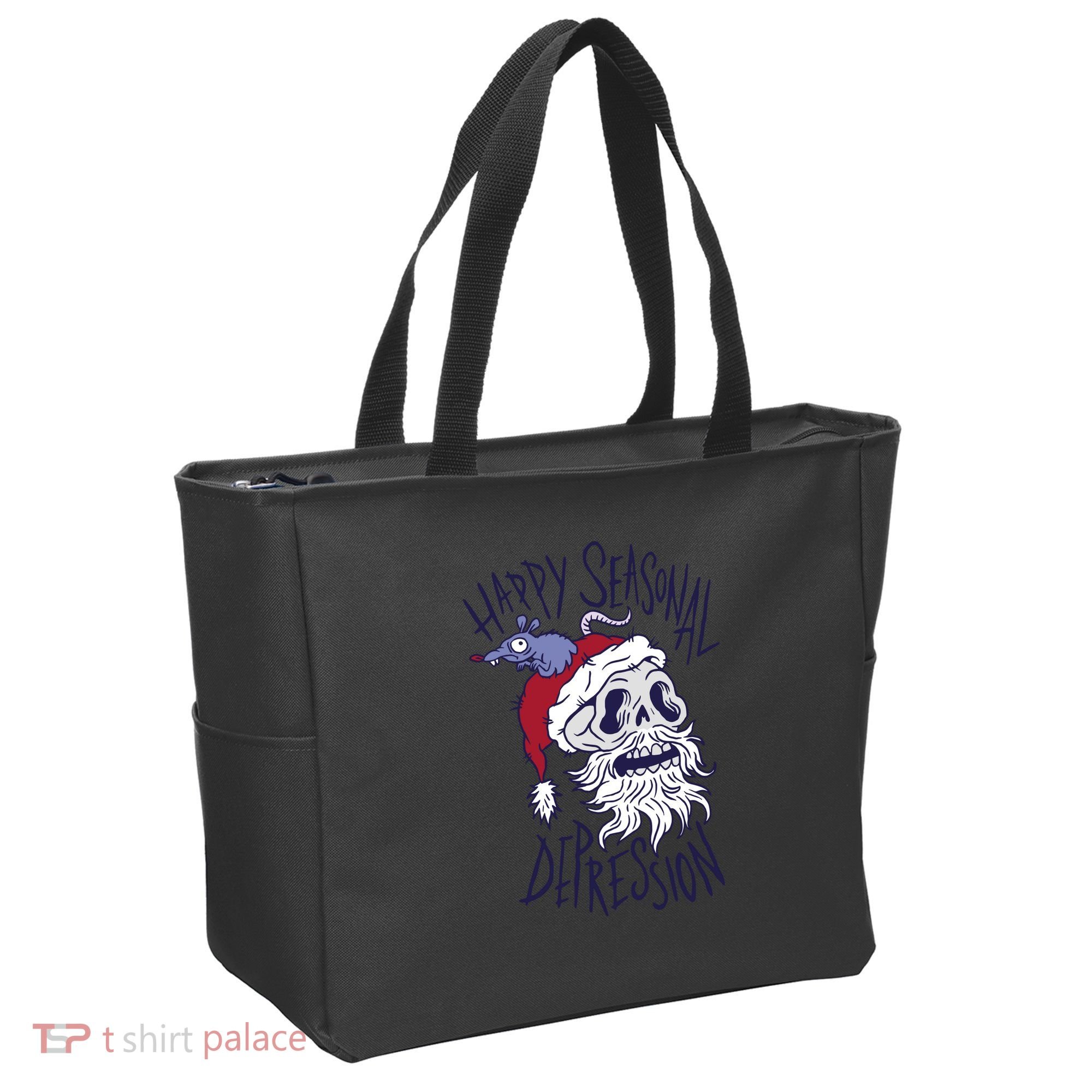 Happy Seasonal Depression Santa Tote Bag