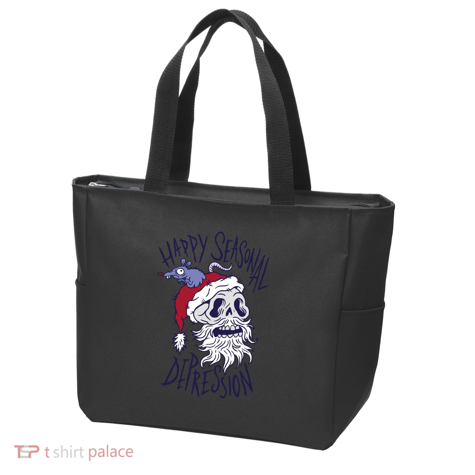 Happy Seasonal Depression Santa Tote Bag