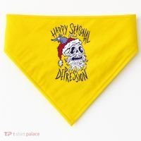 Happy Seasonal Depression Santa USA-Made Doggie Bandana thumb 0