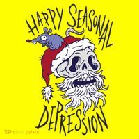Happy Seasonal Depression Santa USA-Made Doggie Bandana thumb 2