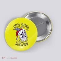 Happy Seasonal Depression Santa Button thumb 0
