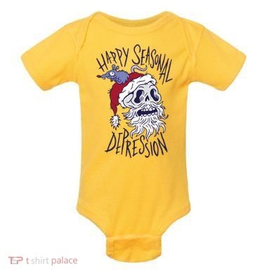 Happy Seasonal Depression Santa Baby Bodysuit