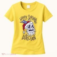 Happy Seasonal Depression Santa Women's T-Shirt thumb 0